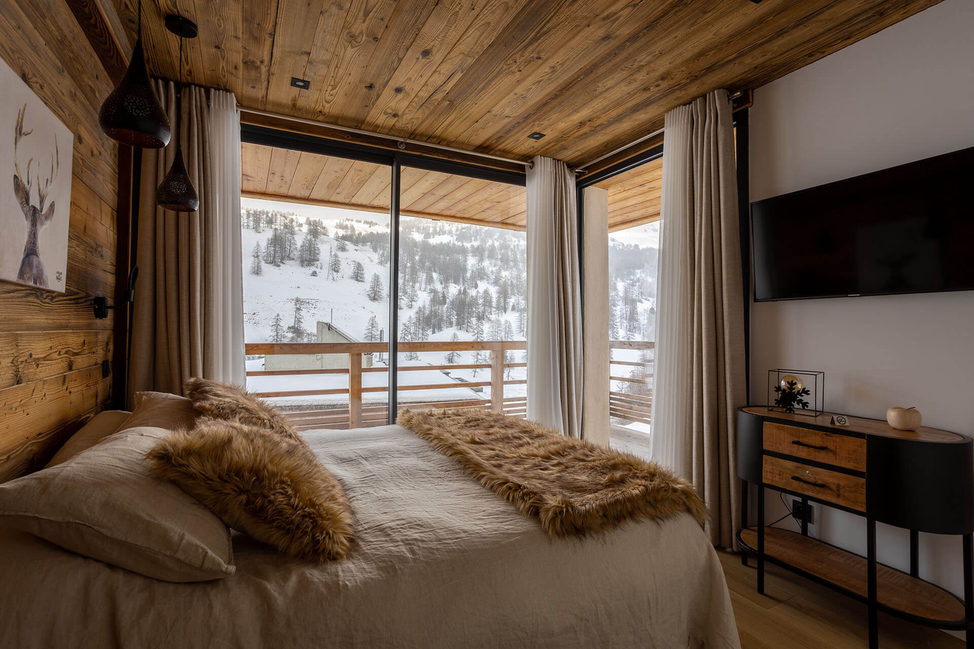 Chalet luxe Vars chambre renne